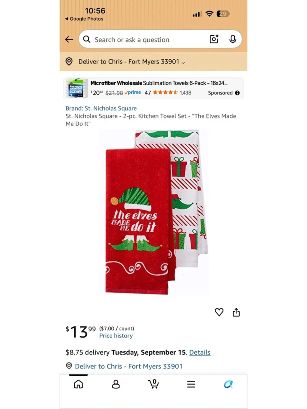 St. Nicholas Square 2-Piece Christmas Kitchen Towel Set - 